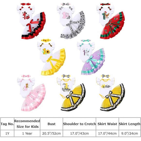 One year old girl butterfly birthday outfit tutu purple teal 12 month - Picture 6 of 8